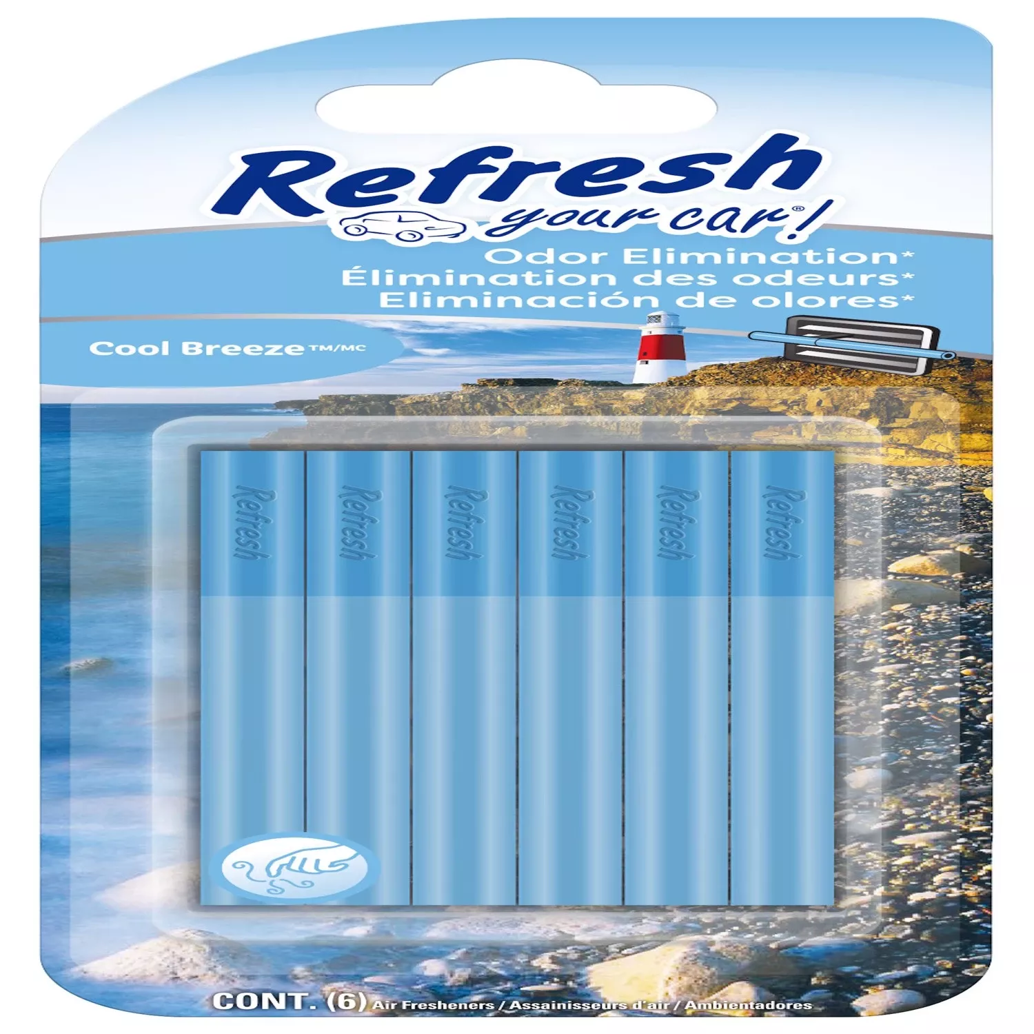 ! Cool Breez Scent Car Vent Clip Solid 6 Pk
