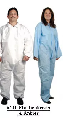 Pro-Safe SMS Protective Clothing, Blue, Size 3X-Large w/ Elastic Wrists & Ankles - 56-306-4