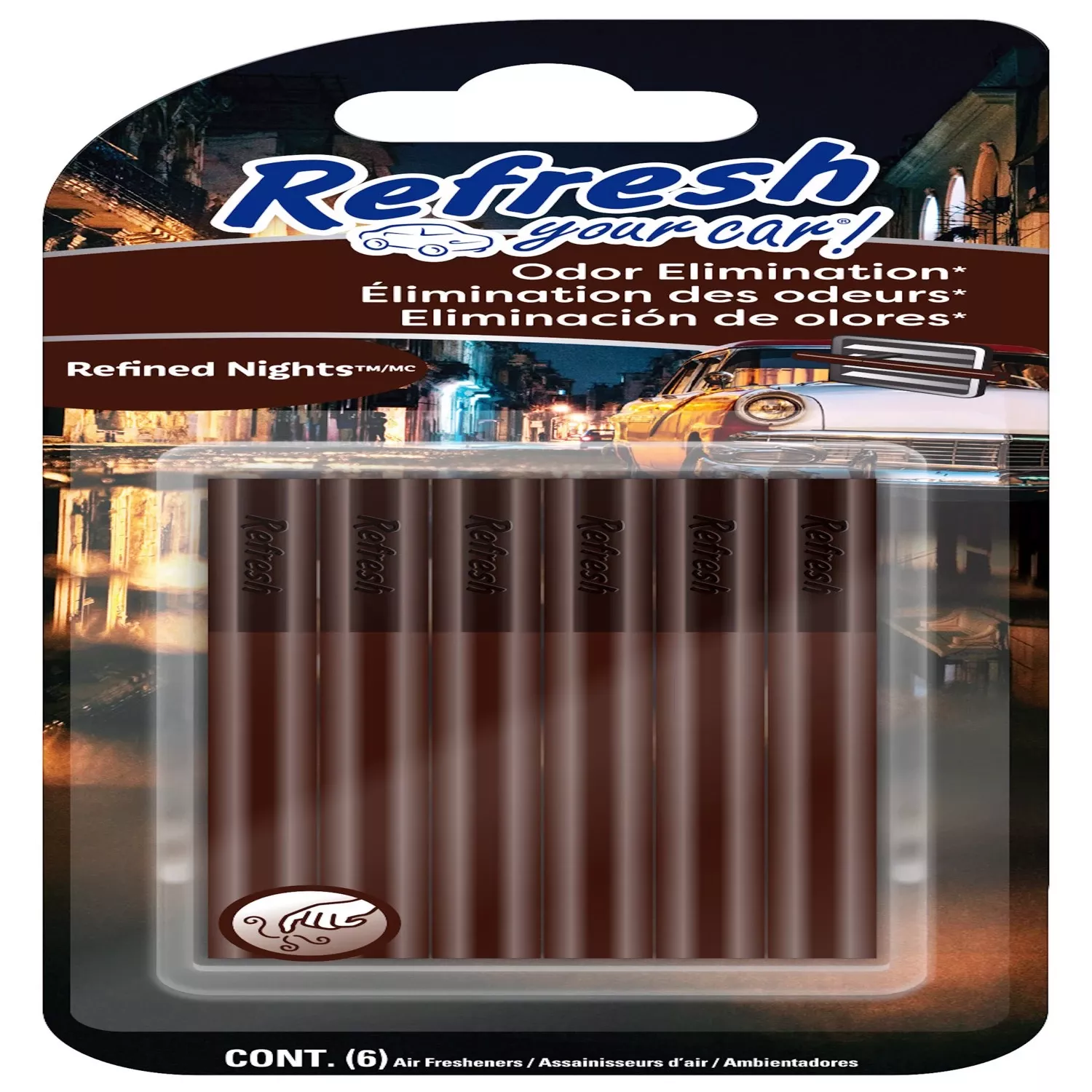 ! Refined Nights Scent Car Vent Clip Solid 6 Pk